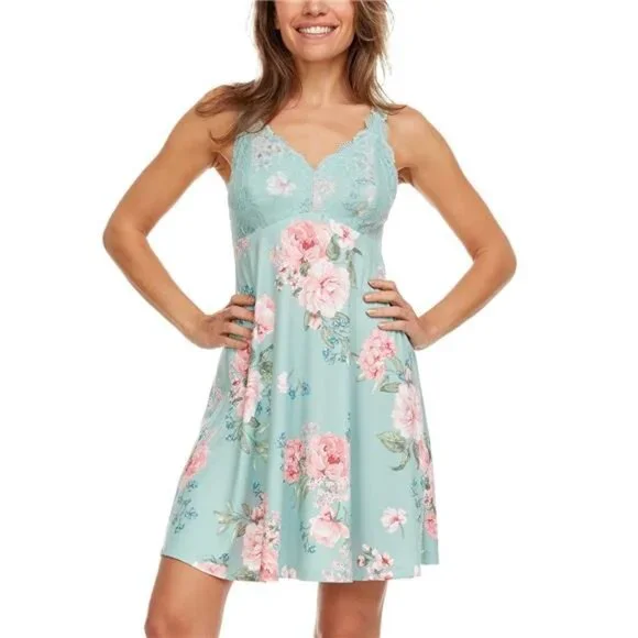 Flora Nikrooz Women's 2-Pack V-Neck Lightweight Soft Lace (Navy, Large) - Picture 2 of 7